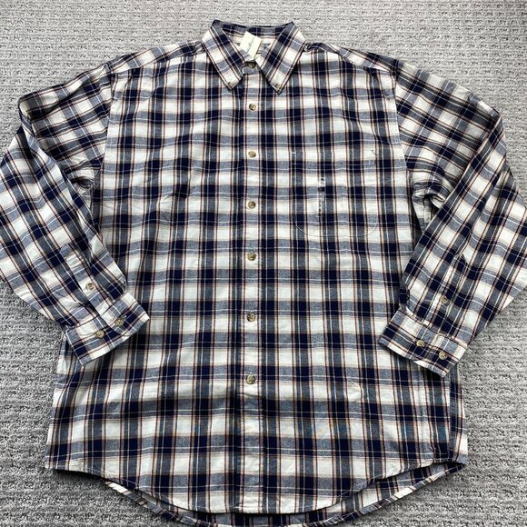 New Eddie Bauer Plaid Shirt Men Small S MBRY Brown Cream Button Down Polo NWT - Picture 1 of 10